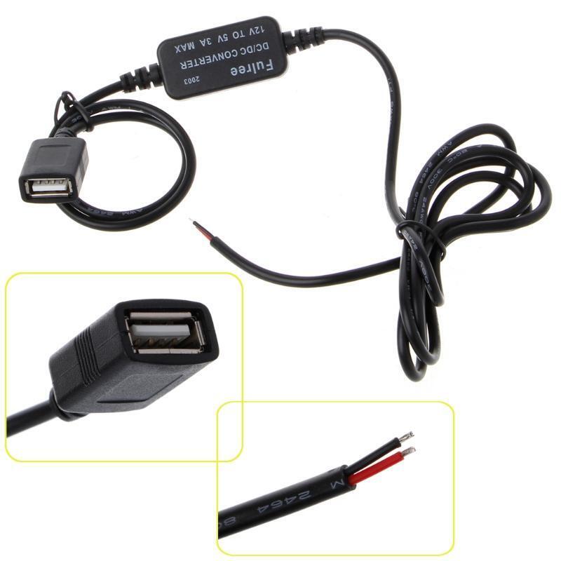 Car Charger USB Female Plug 12V to 5V 3A Power Supply Converter For PDA DVR