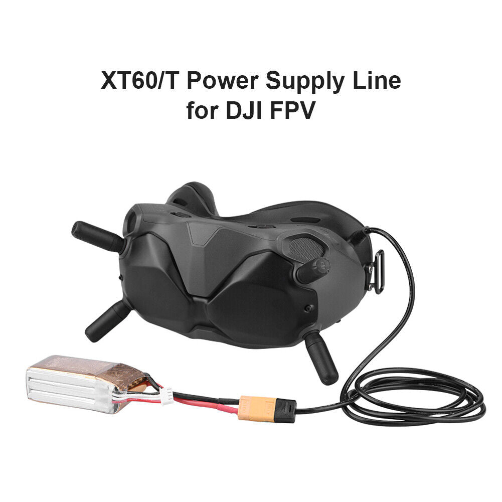 4ft Power Cable XT60 Male to DC Male Right Angled Cord for DJI FPV Goggles