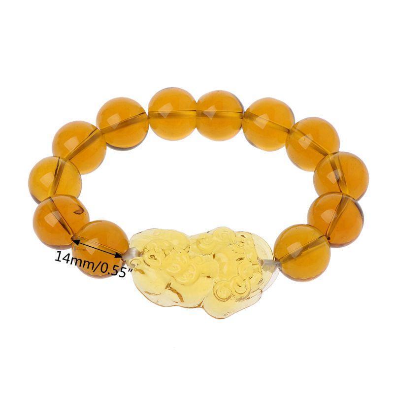 Luck Pixiu Bead Bracelet Feng Shui Citrine Gem Stone Bracelet Gift for Men Women