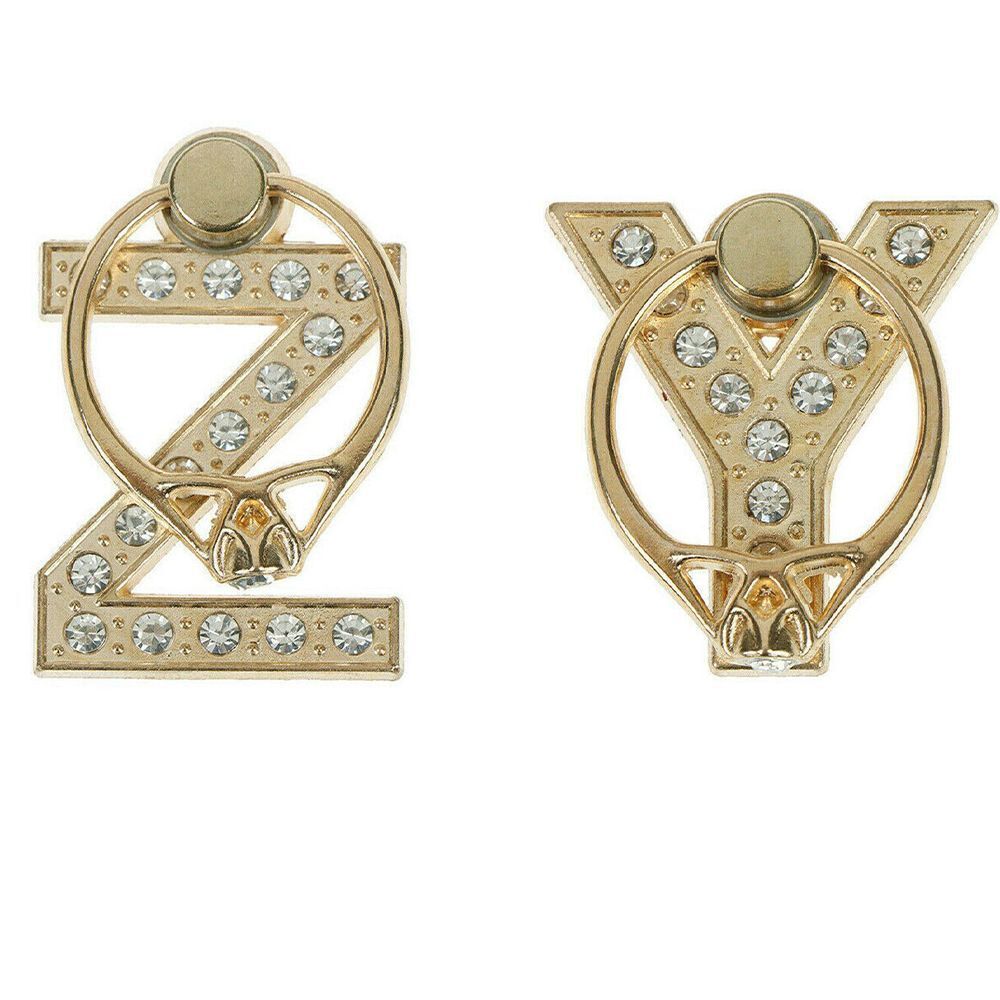 Luxury Diamond Car Bracket Finger Ring Holder Letter Phone Stand 360 Rotation