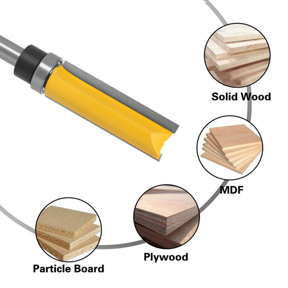 8mm Shank Flush Trim Wood Cutter Straight Woodworking Router Bit (8x5/8x50)