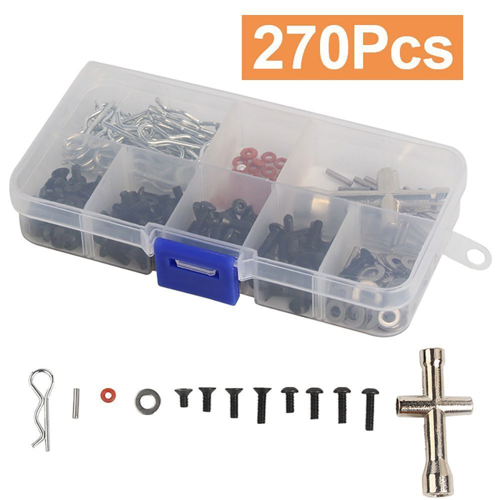 quality boxed 270PCS Carbon steel Bolt Gasket Hex Bolts Nut Round Head Bolt