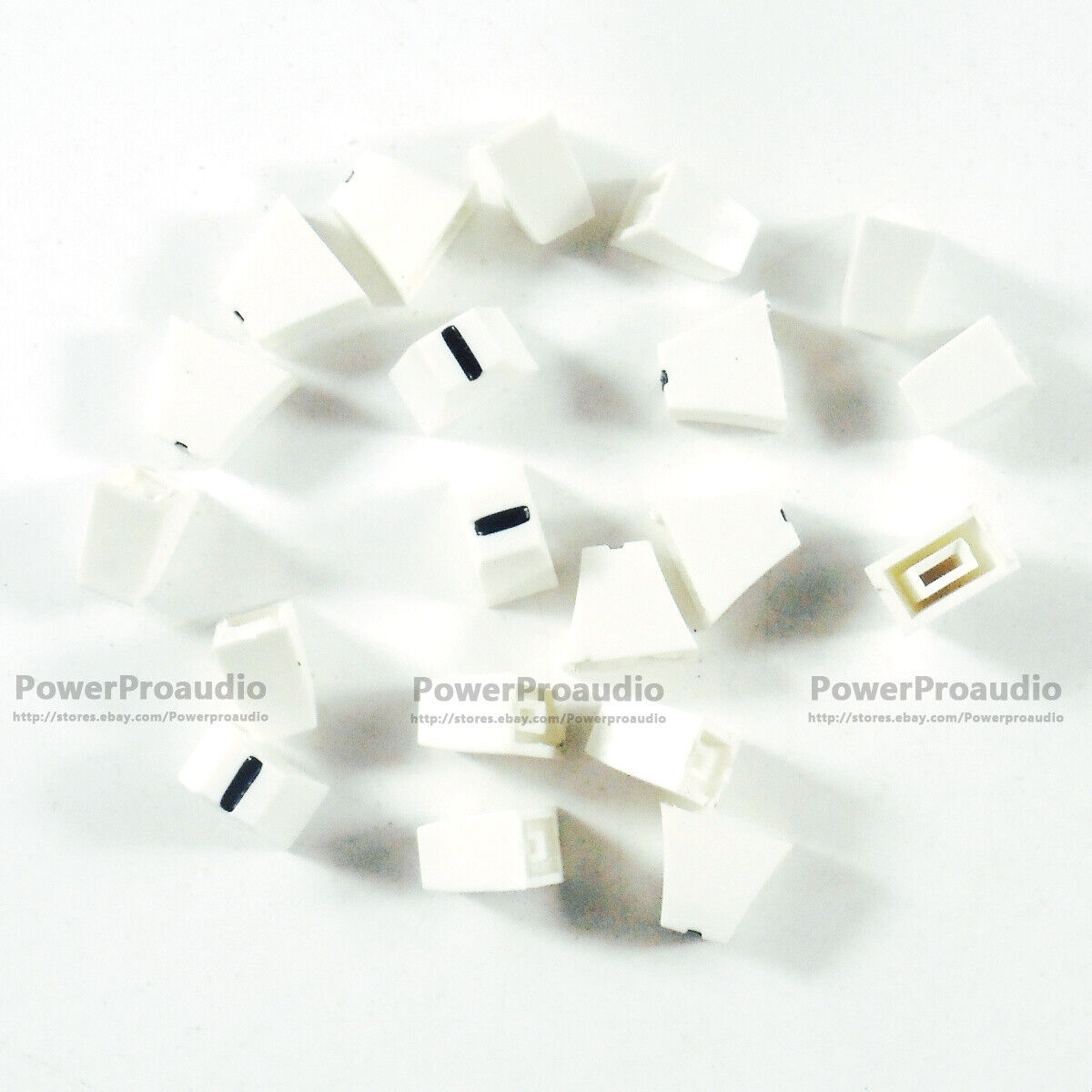 20X White Fader Knob Cap 12mmLx7mmW For Pioneer Apex Audio DBQ Mixer Equalizer