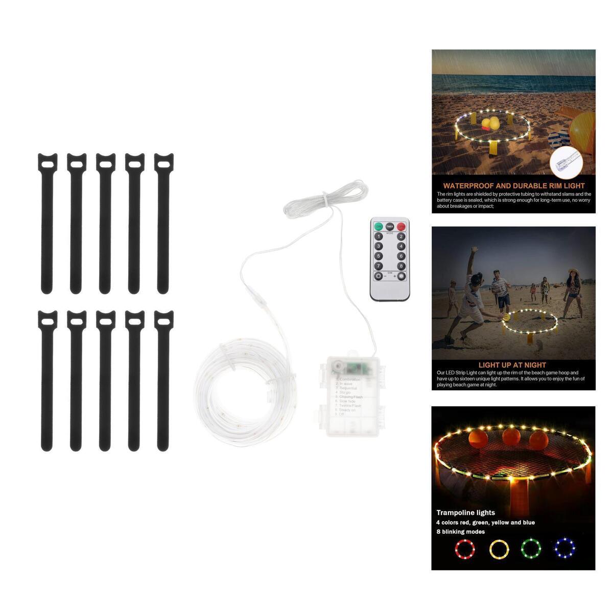 LED Trampoline Lights Rope String Strip Lights Battery Operated Outdoor