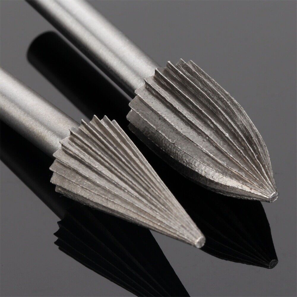 Durable 6Pcs High Speed Steel Rotary Burrs Drill Bit Set Tool Diameter 6mm Shank