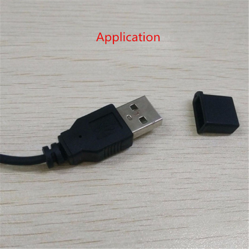 10X Black Replacement USB Male Plug Caps Protect Cover Anti-dust Lids 18x7x14mm