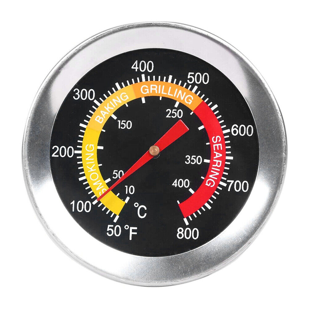 BBQ Barbecue Thermometer Dial Display Oven Grill Rotisserie Food Temp Gauge