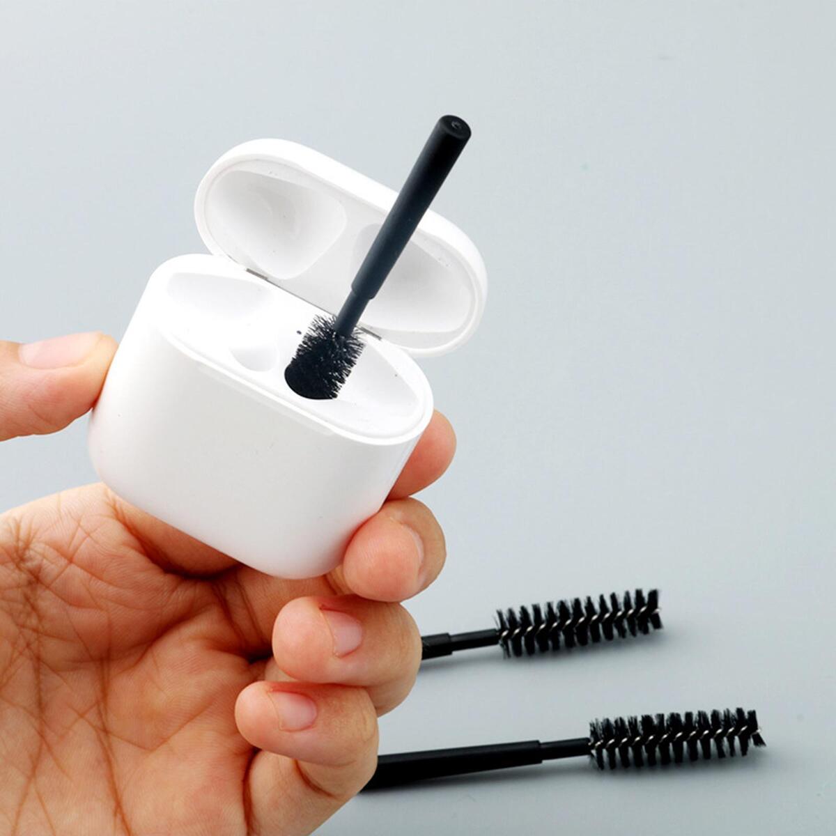 Earphone Case Cleaning Brush Tool Black Easy to Use for Headset USB Charging