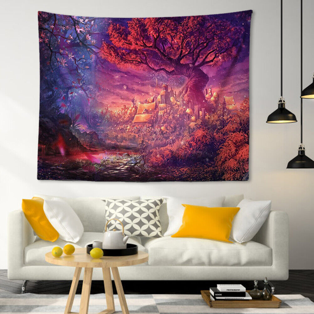 Dream World Hanging Tapestry Wall Art Dorm Carpet Bedspread Throw Covers