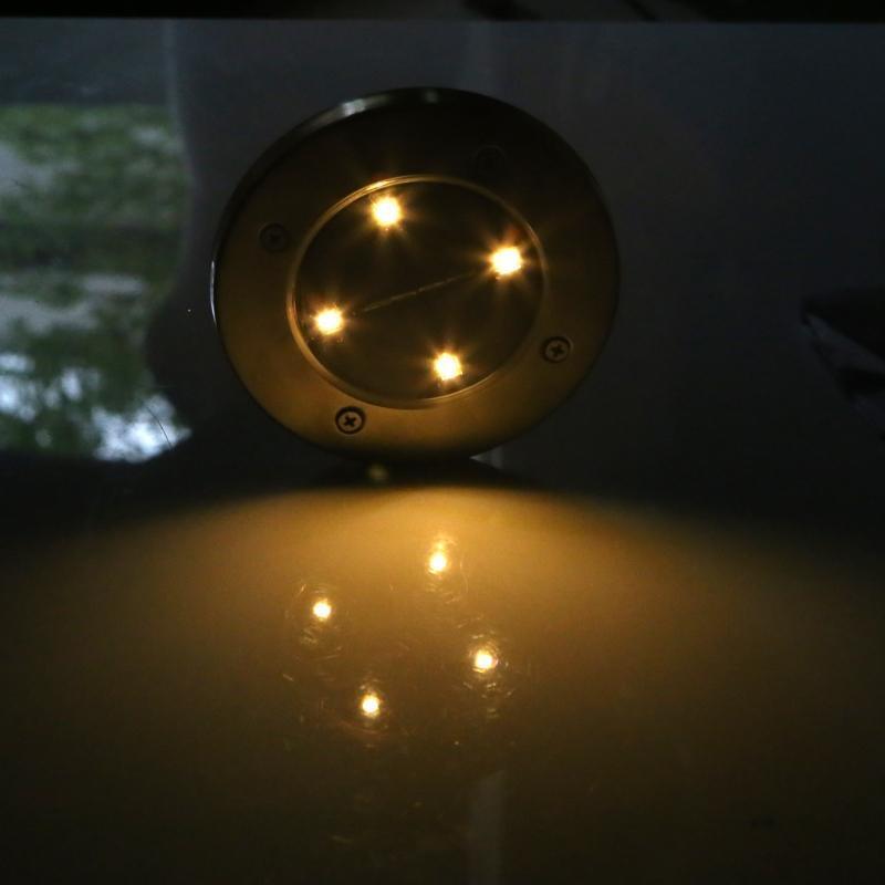 Solar Underground 4 LED Deck Buried Light Outdoor Path Garden Path Floor Lamp