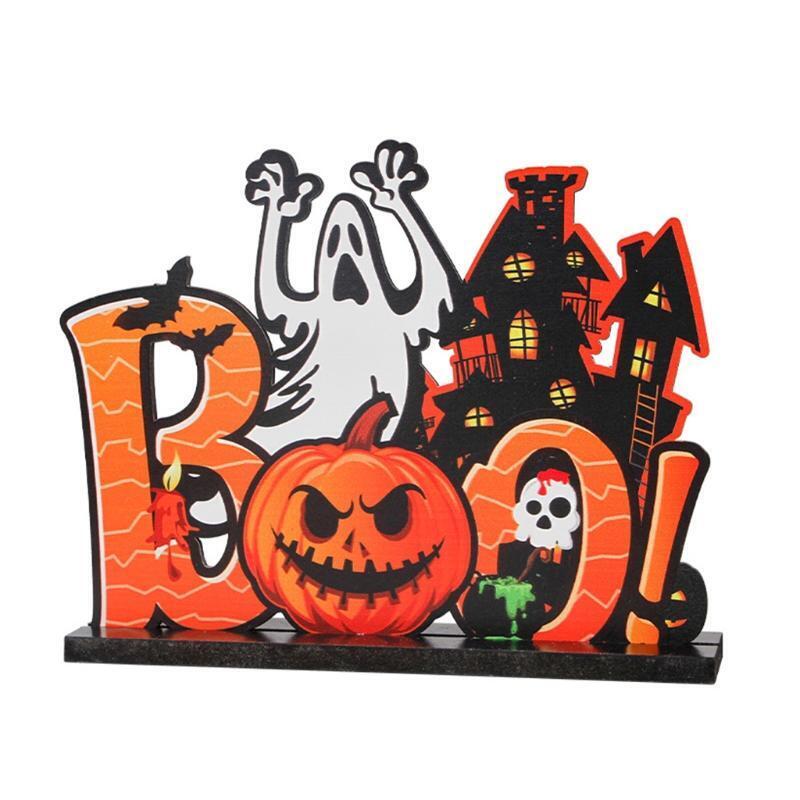 Interior Decor Happy Halloween Wooden Centerpiece Signs Witch Gifts for Boy Room
