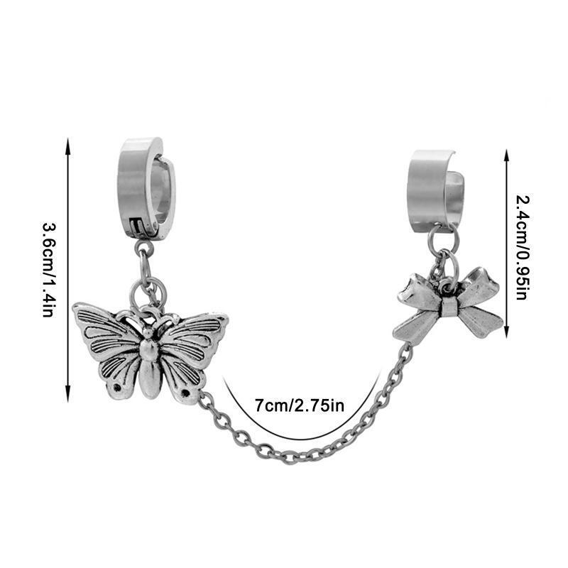 One-peice Cross Tassel Clip Earrings for Women Teens Ear Cuffs Alloy Hip Hop