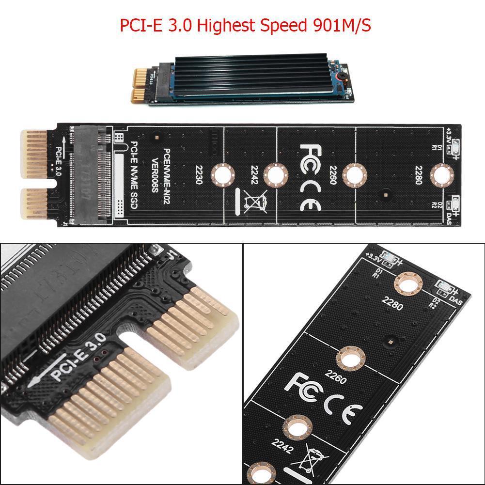 NVME Adapter Card M.2 to PCI-E3.0 1x Extension M Key NGFF Converter Card