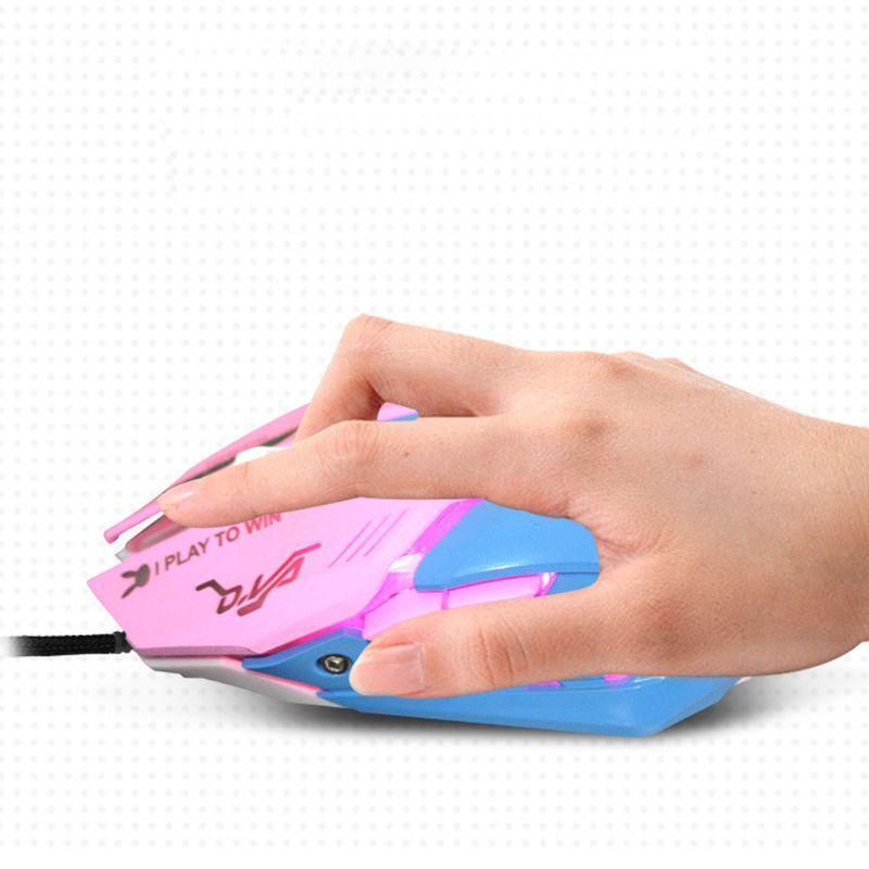 Pink 3200DPI Wired Ergonomic Optical USB Computer Mouse for PC Laptop Notebook