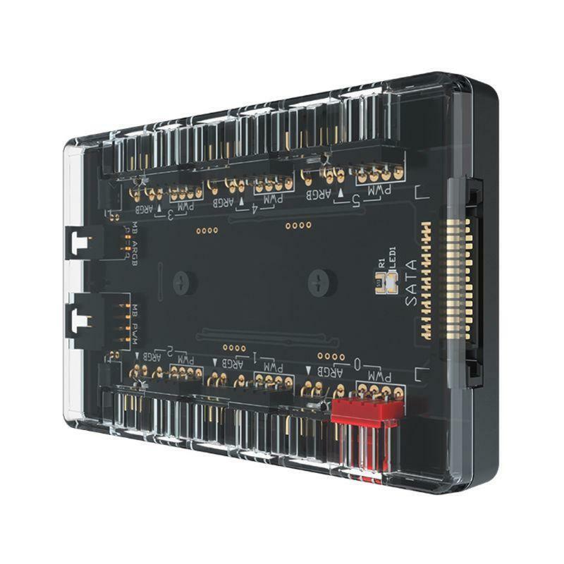 ARGB+PWM HUB Magnetic Suction Hub with 6x4Pin PWM 6x3Pin ARGB Light Port