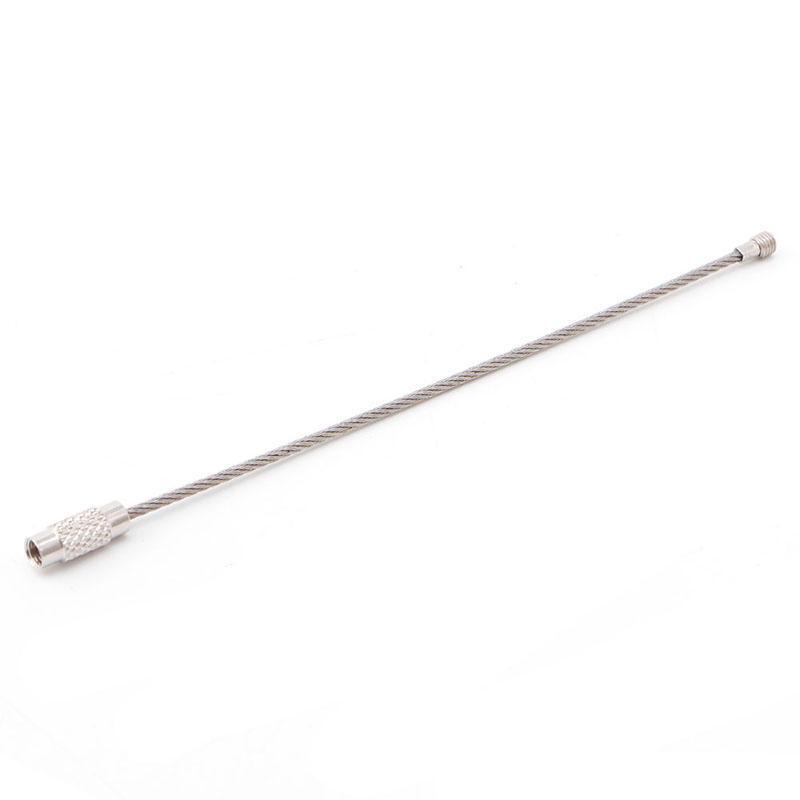 Lot Outdoor Hiking Screw Lock Stainless Steel Key Ring Chain Wire Rope Cable