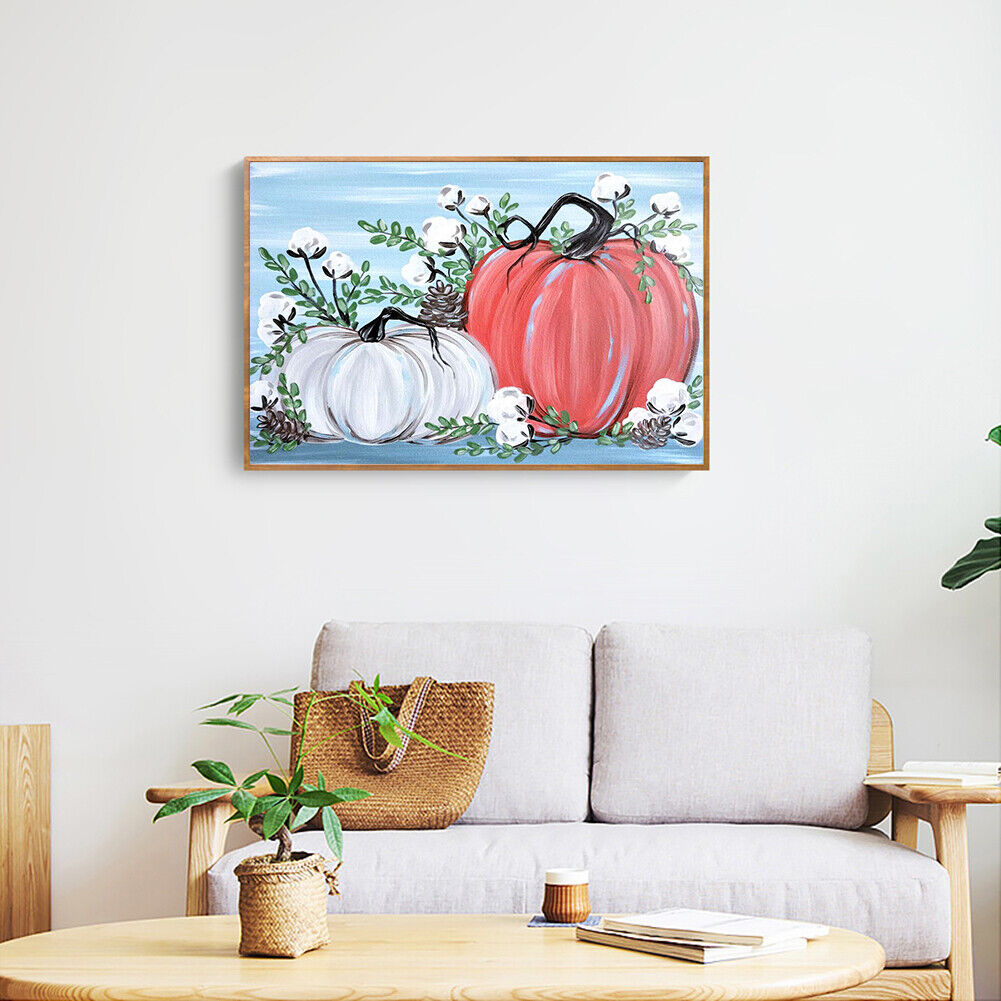 DIY Full Drill Diamond Painting Pumpkin Cotton Rhinestone Beaded Mosaic Kit