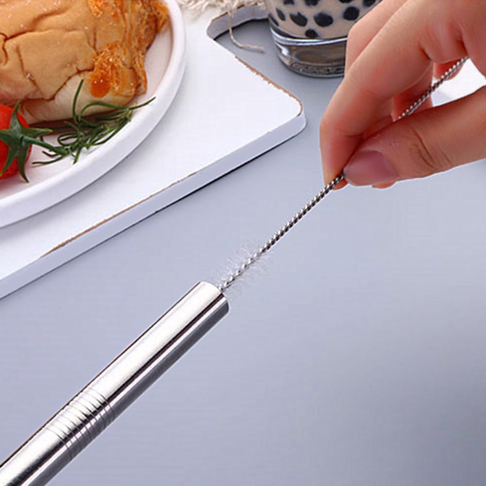 Stainless Steel Straw Cleaning Brush Bar Home Drinking Pipe Straws Washer