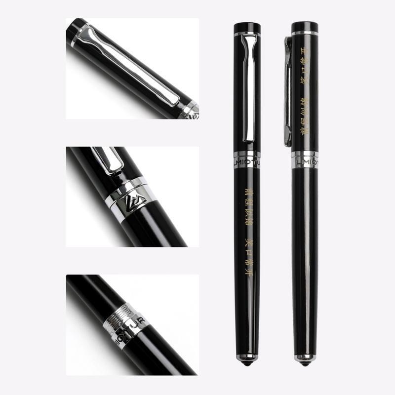 Metal Fountain Pen Gift Writing Pen F Nib Refillable Converter Piston-Filled