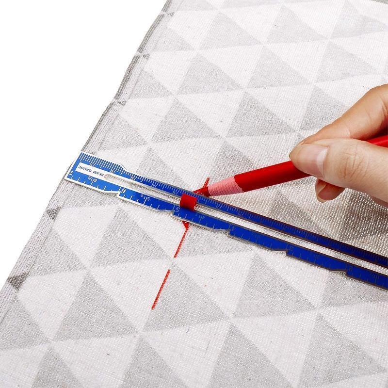 3 Pieces Sliding Gauge Measuring Sewing Tool Set Measuring Sewing Gauge 5-in-1 T