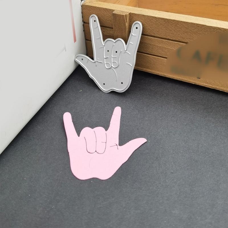 Love Hand Gesture Metal Cutting Dies Stencil DIY Scrapbooking Card Template Mold