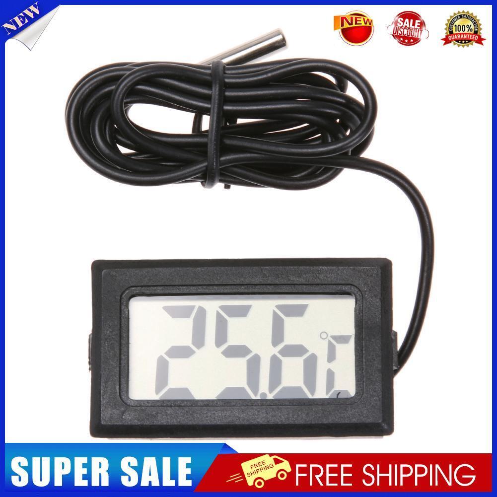 Waterproof Electronic Digital LCD Pet Aquarium Thermometer w/ Probe(Black)
