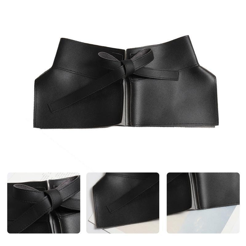 Women Dress Belt Fashion Chic Pu Leather Pleated Skirt Peplum Cinch Belt