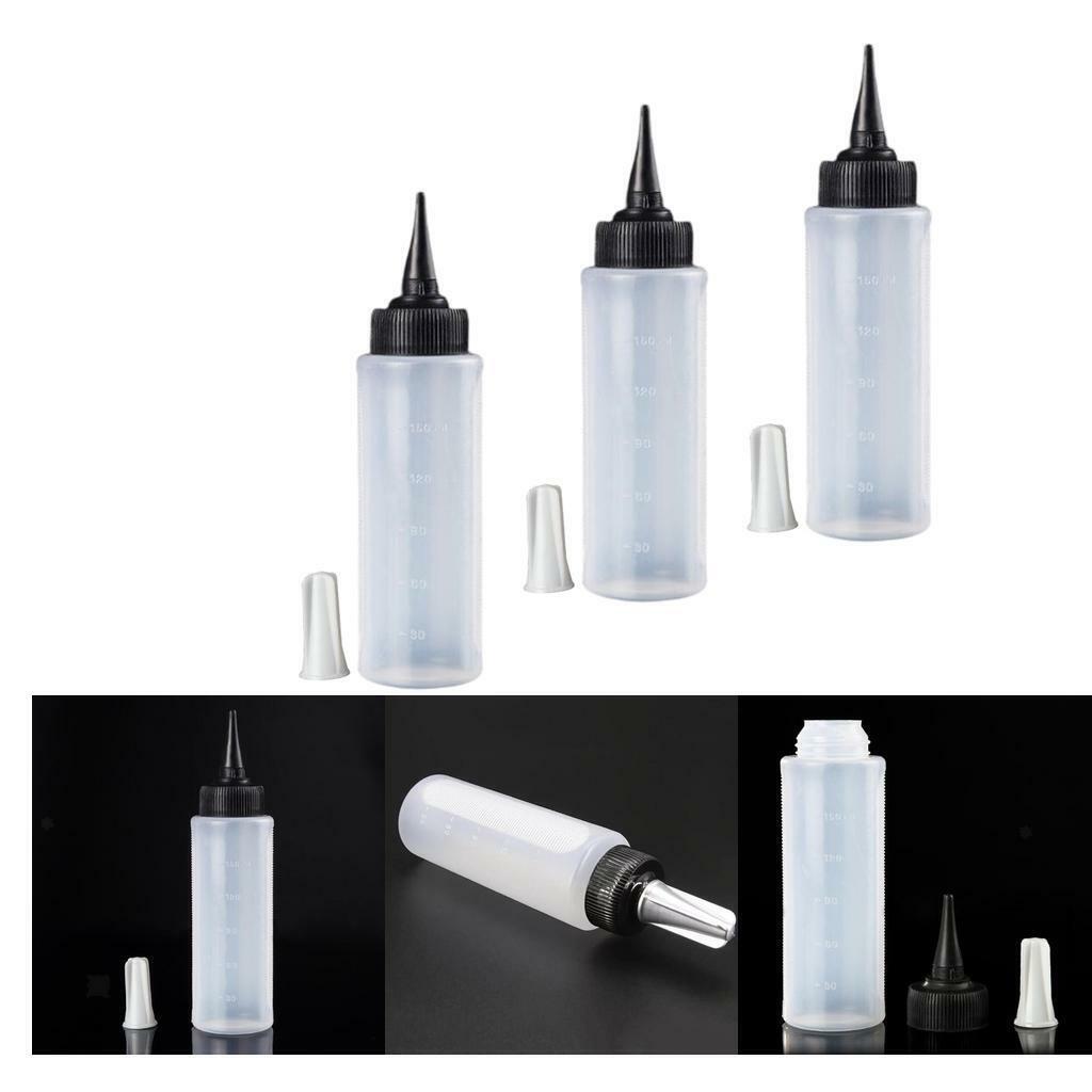 3Pc 150ml Empty Plastic Salon  Color Measuring Tinting Applicator