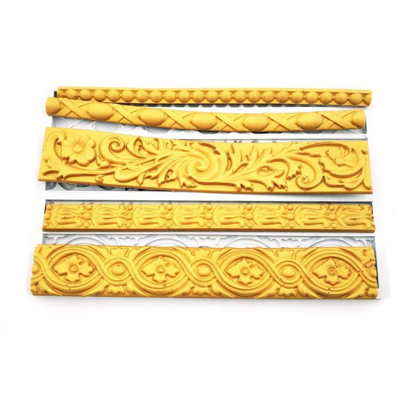 2 Pieces Baroque Style Lace Fondant Silicone Mold for Cake Cupcake Jewelry Decor