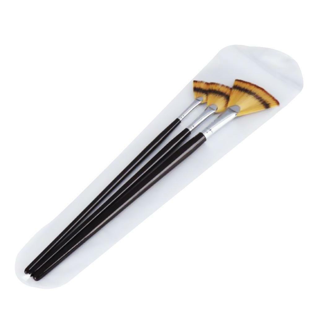 3Sets Paint Brush Fan   DIY Acrylic Painting  Coloring Art