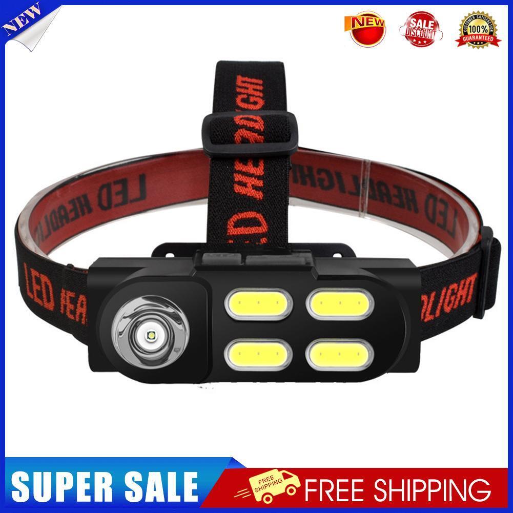COB LED Headlamp Lamp Waterproof 4 Gears Induction Camping Hiking Headlight