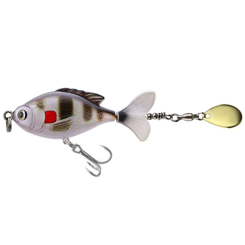 5pcs/set Whopper Popper 6cm/16.5g Topwater Fishing Lure Hard Bait Rotate Tail