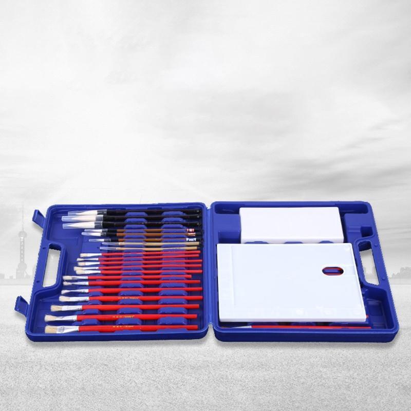 Oil Brush Gouache Brush Painting Brush kit w/ Palette Storage Case for Beginners