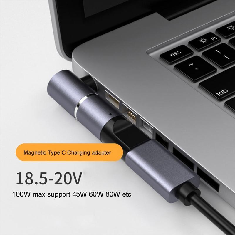 100W Magnetic Type-C to 7.4x5.0mm DC Power Jack Power Adapter for Dell Laptop