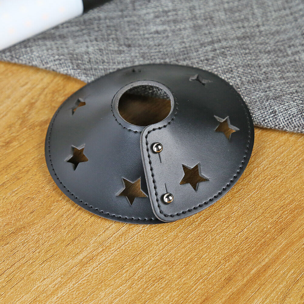 PU Leather Flashlight Lampshade Waterproof Camping Tent Light Cover (Black)