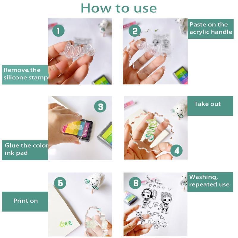 24 Pcs Small Drawing Stampers Transparent Color Kids Painting Tools for Crafts