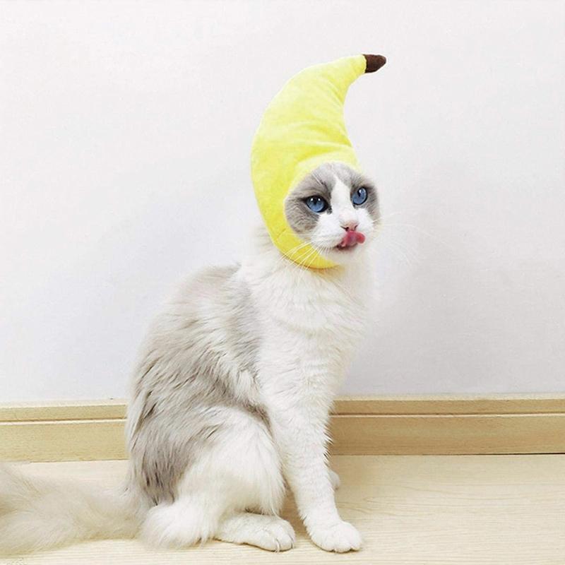 Cats Headgear Halloween Costume Cat Dog Hats Pet Props Accessory Banana Hat Gift