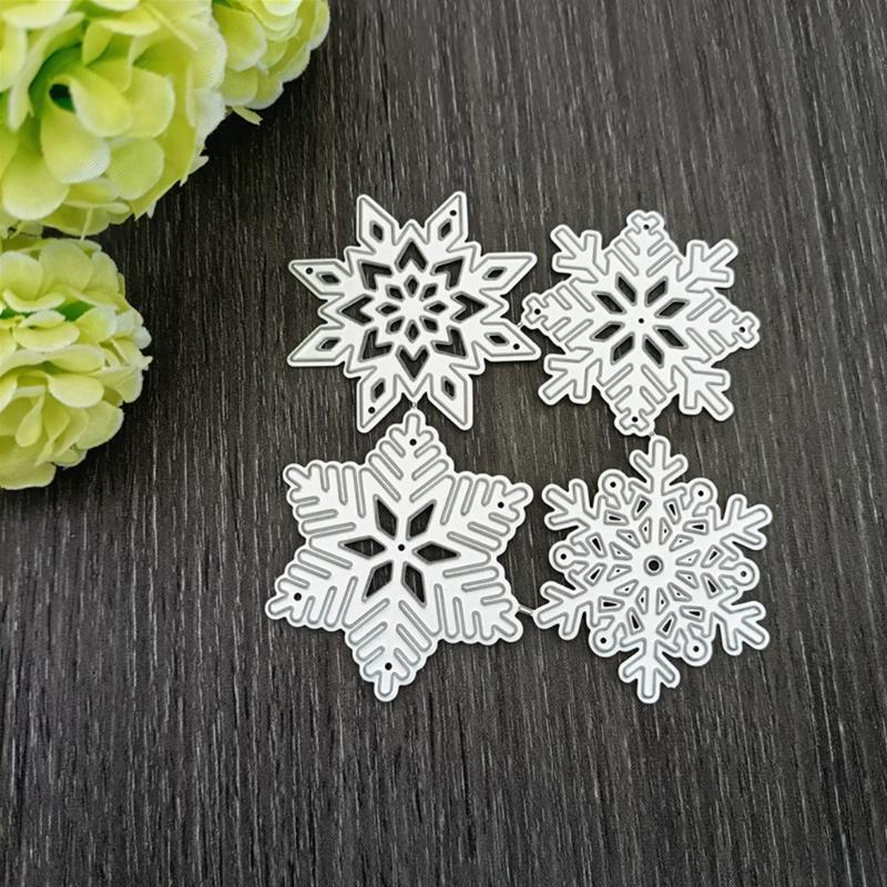 4 Pieces/Set Snowflakes Cutting Die Embossing Template Cutting Dies Stencils
