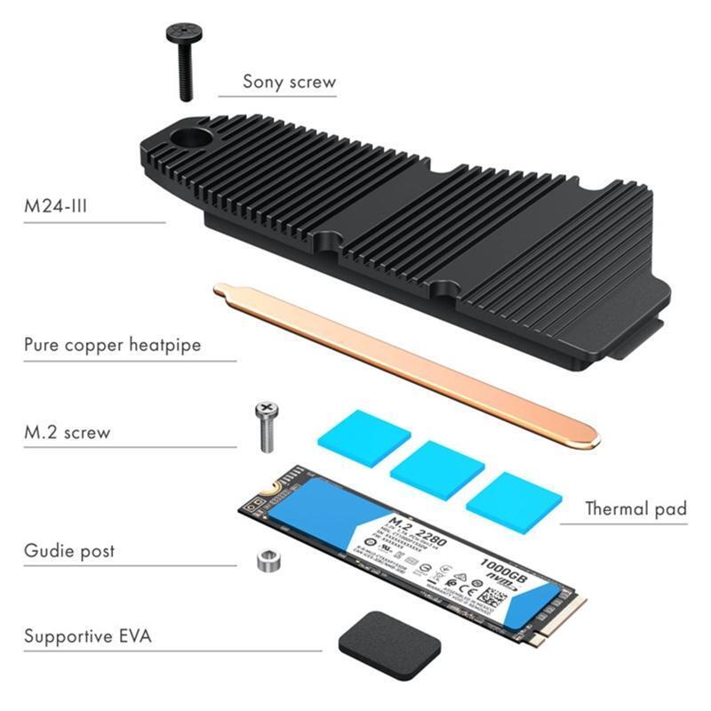 Hard Drive M.2 Quick Speed Cooling Pad Aluminum Heat Sink for PS5 Game Console