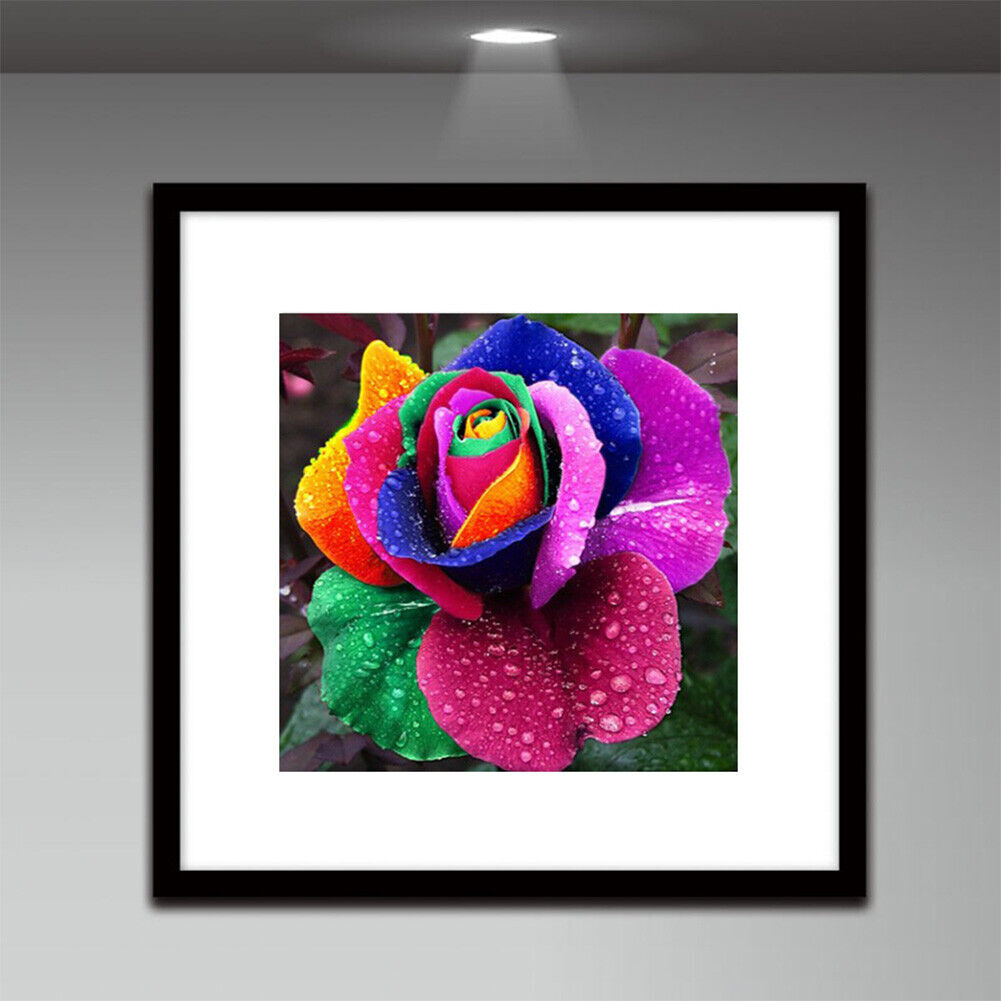 5D DIY Part Drill Diamond Painting Colorful Flower Cross Stitch Embroidery