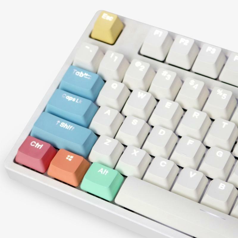 108 Keys Colorful Chalk Design PBT Backlit Keycaps For Cherry Mx Keyboard Keycap
