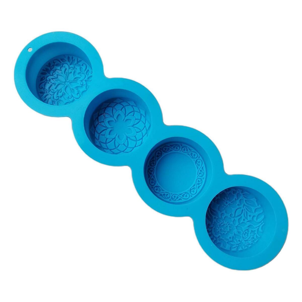 4 Cavity Silicone Soap Mold Round Handmade Soap for Soap Making Cake Tray