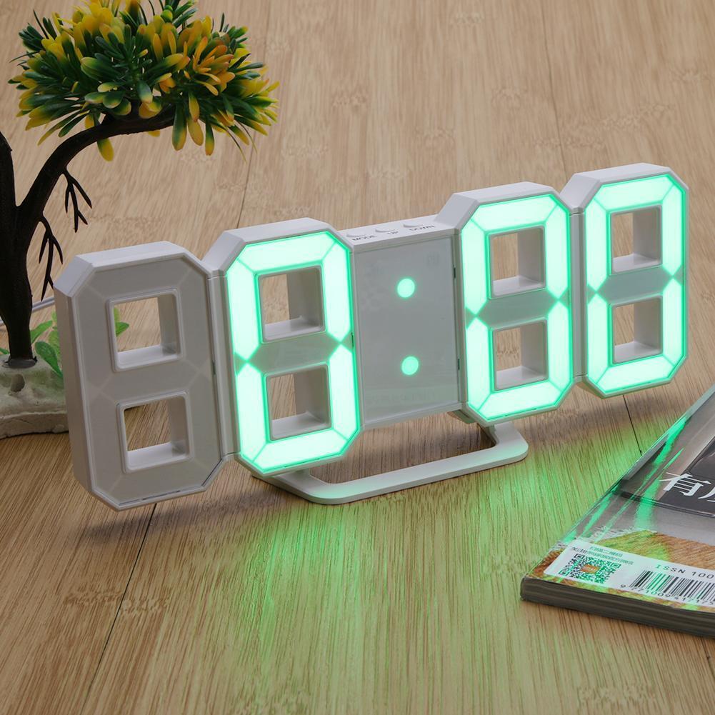 Digital LED Table Clock 24 or 12-Hour Display Alarm Snooze 8888 Display