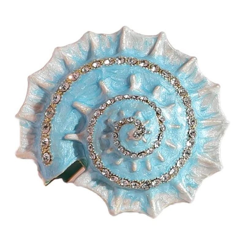 Blue Conch Shell Jewelry Box Creative Trinket Box Collectible Ring Jewelry Case