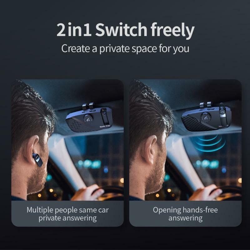 Wireless Car Kit for Handsfree Talking Answering the Phone by One Key Black