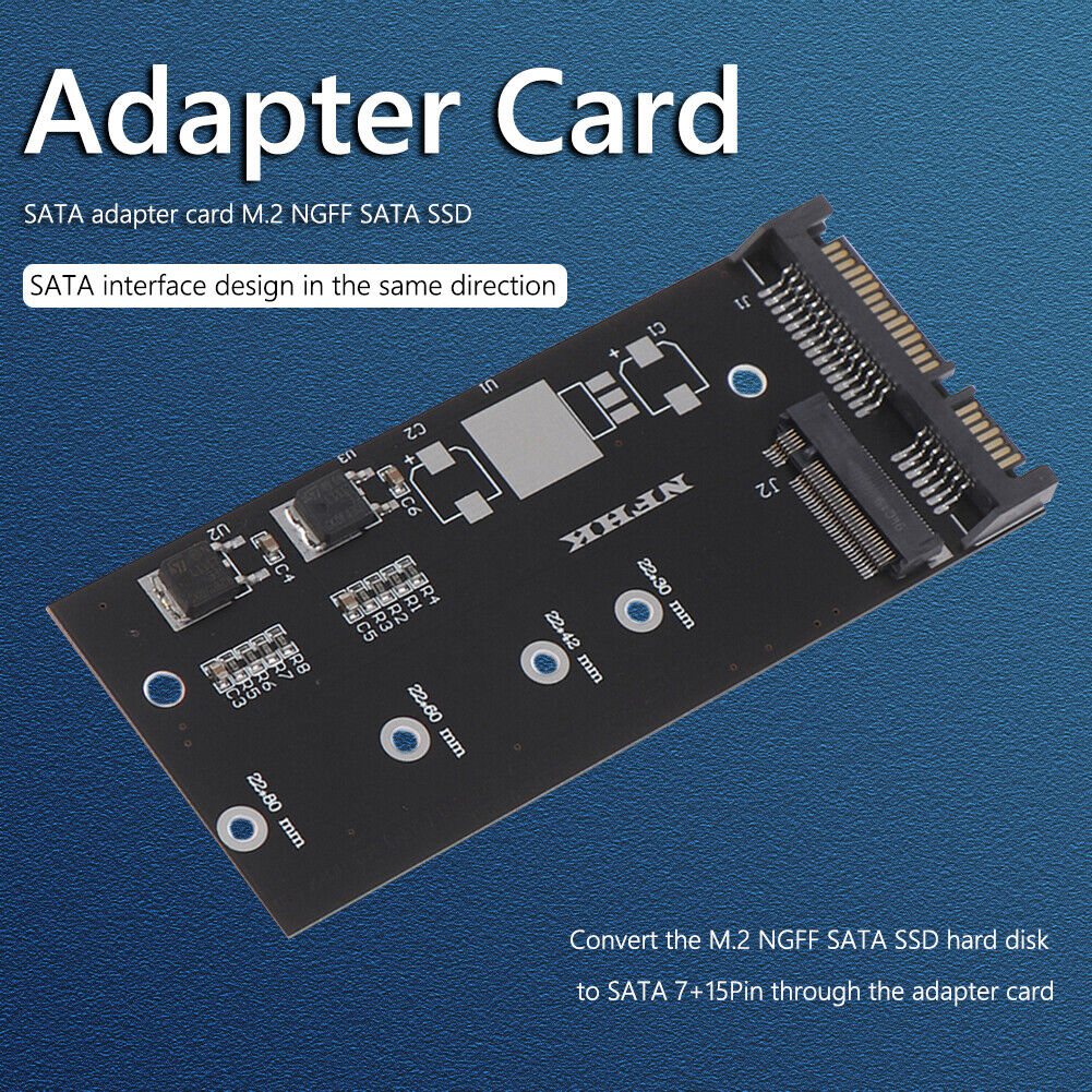 NGFF206 M.2 NGFF SATA SSD to SATA 7+15Pin Adapter Desktop Computer Card (A)