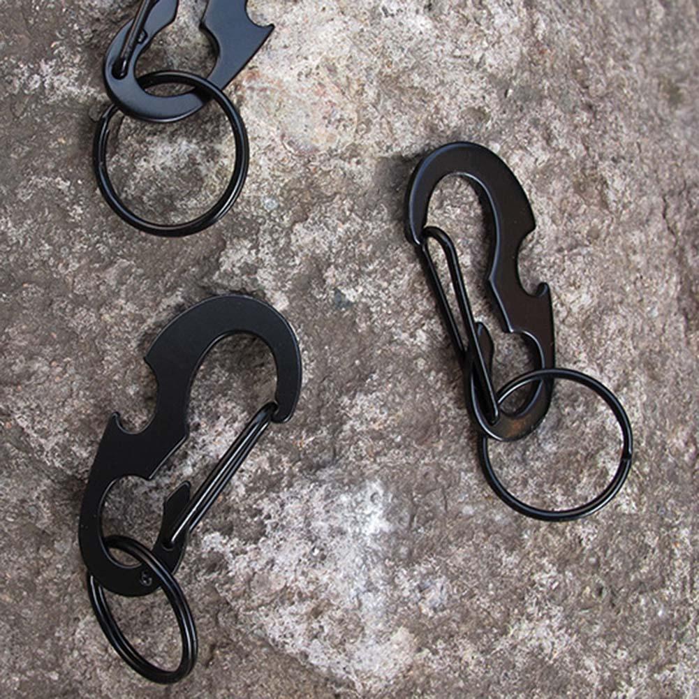 Outdoor Climbing Carabiner Bottle Opener Buckle Keychain Ring EDC Tools