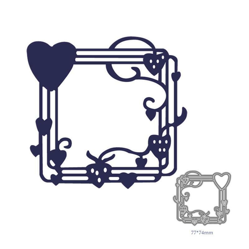 Heart Square Lace Boarder Metal Cutting Dies Stencil DIY Scrapbooking Album Mold