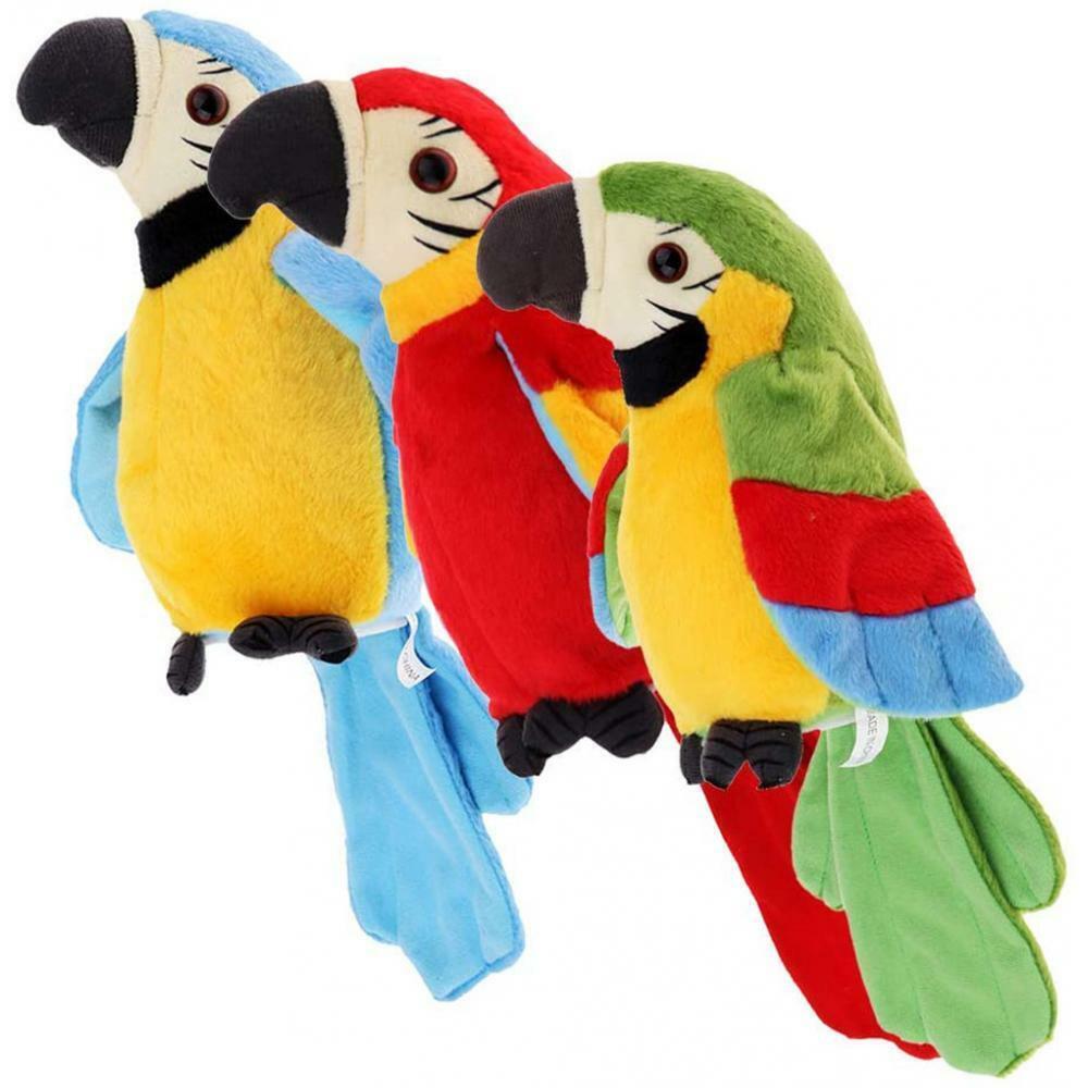 Plush Talking Repeating Parrot Electronic Animal Pet children   Red