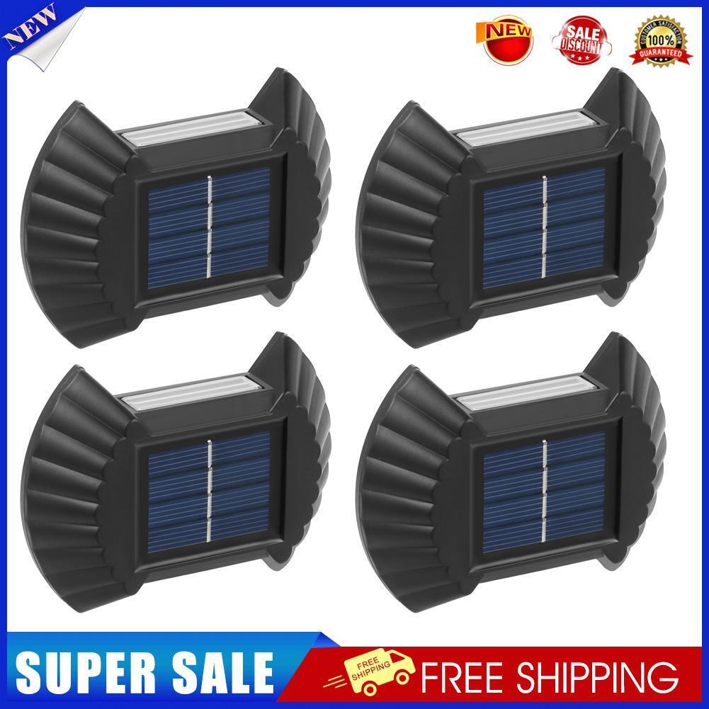 4pcs Solar Wall Lamp Outdoor Waterproof Balcony Fence Lights (White 2LED)